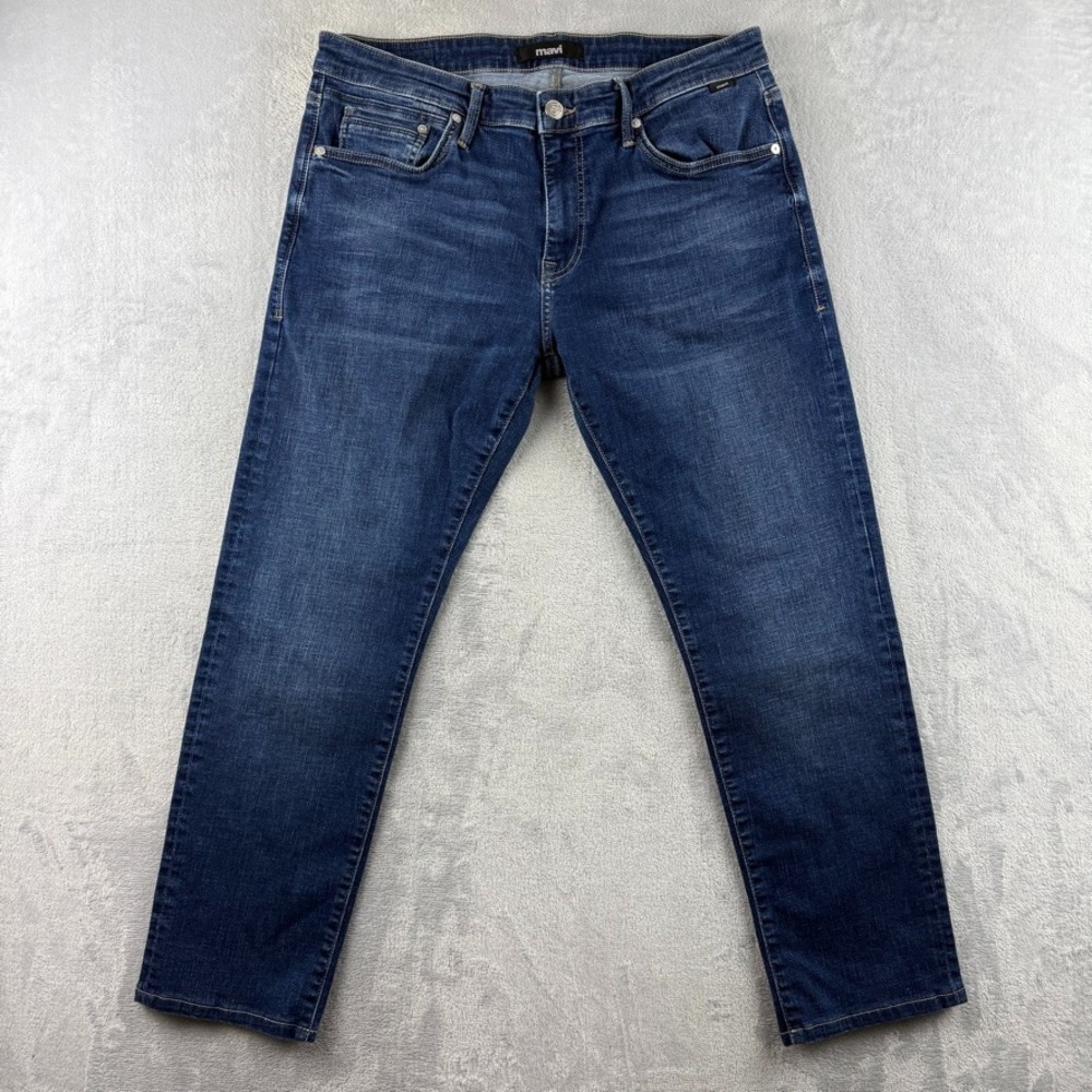 Mavi Jeans Mens 33x29 Blue Jake Slim Straight Dark Wash Stretch Denim